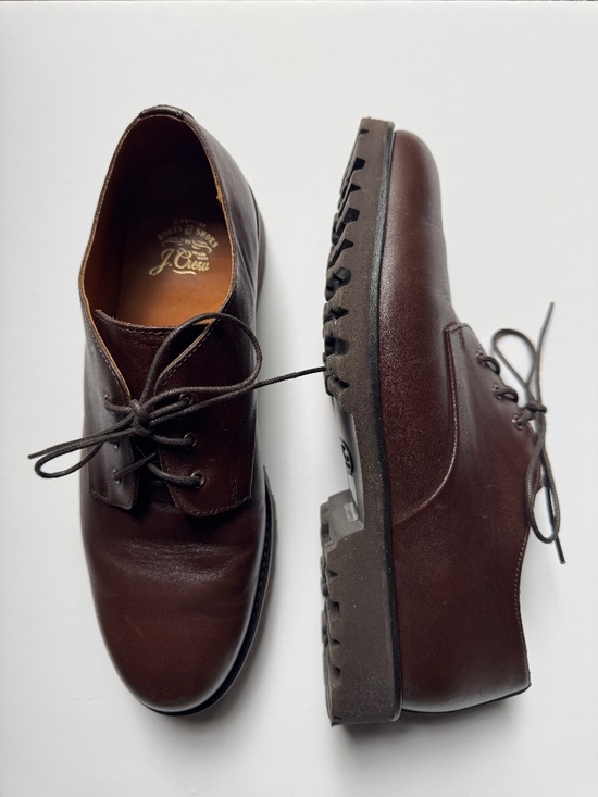 J Crew Camden Leather Bluchers Rich Espresso Lace Up Oxford Light AZ792 Mens 9
